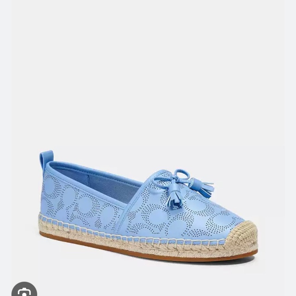 Coach Carson Light Blue Espadrille Flats
